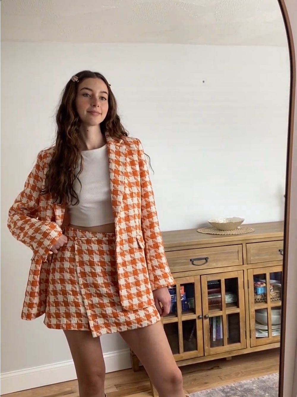 Orange Houndstooth set